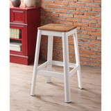 Acme Jacotte Bar Stool (1pc) in Natural & White 72331