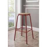 Acme Scarus Bar Stool (Set-2) in Natural & Red 72388