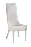 Acme Gianna Dining Chair (Set-2), White PU & Stainless Steel 72473