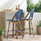 Barstool, Blue, Wicker