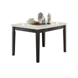 Acme Nolan Counter Height Table in White Marble & Salvage Dark Oak 72855
