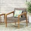 Outdoor Acacia Wood Club Chairs with Cushions Teak/Gray