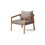 Outdoor Acacia Wood Club Chairs with Cushions Teak/Gray