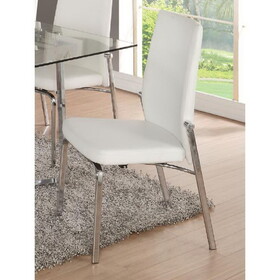 ACME Osias Side Chair (Set-2) in White PU & Chrome 73152