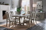 Acme Zumala Dining Table, Marble & Weathered Oak Finish 73260
