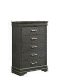 Modern Brooklyn 5 Drawers Chest made with Wood in Gray 733569277797