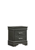Brooklyn Modern Style Nightstand made with Wood in Gray 733569236305