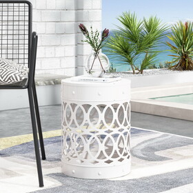 Metal end Table -Large 73607-00WHI