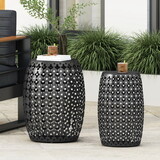 Metal S/2 end table 73608-00BLK