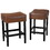 Set of 2, 26.75" Backless Leather Counter Height Barstool, Brown