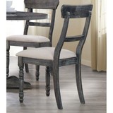 Acme Leventis Side Chair (Set-2) in Light Brown Linen & Weathered Gray 74642