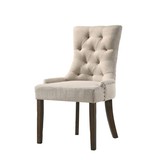 Acme Farren Side Chair, Beige Fabric & Espresso Finish 77172
