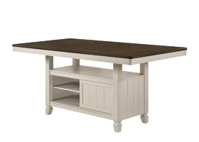 Acme Tasnim Counter Height Table, Oak & Antique White Finish 77180