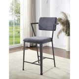 ACME Cargo Counter Height Chair (Set-2), Fabric & Gunmetal (2pc/1CTN) 77907