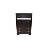 Matrix Traditional Style 5 Drawer Chest made with Wood in Black 808857739148