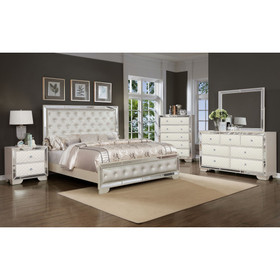 Madison Queen 4 pc Upholstery Bedroom Set Made with Wood in Beige 808857780461