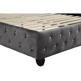 Sophia Full Bed in Color Gray Made with Wood 808857829054