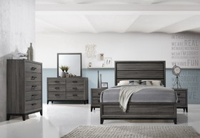 Sierra Full 4 pc Contemporary Bedroom Set Made with Wood in Gray 808857873293