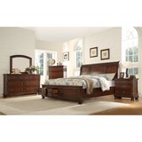 Baltimore King 4 pc Storage Platform Bedroom Set Made with Wood in Dark Walnut 808857898807