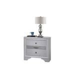 Traditional Matrix 2 Drawer Nightstand in White made with Wood 808857902306