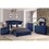 Blue + Wood + Queen Bed + 2 Nightstands + Dresser + Mirror + Chest