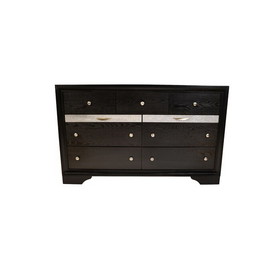 Matrix Traditional Style 7 Drawer Dresser made with Wood in Black 808857668714