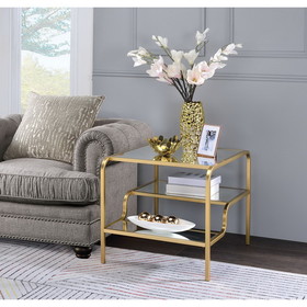Acme astrid End Table in Gold & Mirror 81092