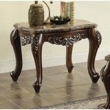 Acme Latisha End Table in Marble & Antique Oak 82147