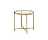 Acme Charrot End Table, Gold Finish 82307