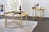 ACME Mithea End Table, Oak Table Top & Gold Finish 82337