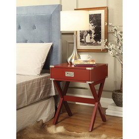 Acme Babs End Table in Red 82820