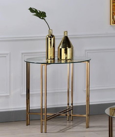 Acme Veises End Table, Champagne 82997