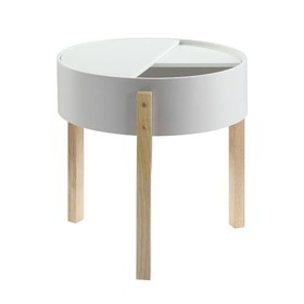 Acme Bodfish End Table, White & Natural 83217