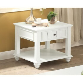 ACME Natesa End Table in White Washed 83327