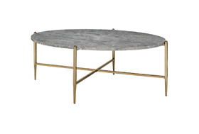 Acme Tainte Coffee Table, Faux Marble & Champagne Finish 83475