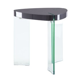 Acme Noland End Table, Gray High Gloss & Clear Glass (1Set/2CTN) 84917