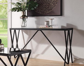 Acme Magenta Sofa Table, Black & Glass 87157