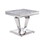 ACME Satinka End Table, Light Gray Printed Faux Marble & Mirrored Silver Finish 87219