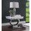 ACME Zander End Table, White Printed Faux Marble & Mirrored Silver Finish 87363