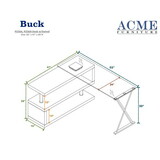 ACME Buck Desk in White High Gloss & Clear Glass 92368