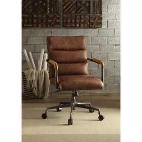 Acme Harith Office Chair in Retro Brown Top Grain Leather 92414