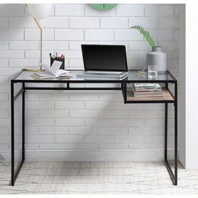Acme Yasin Desk, Black & Glass 92580