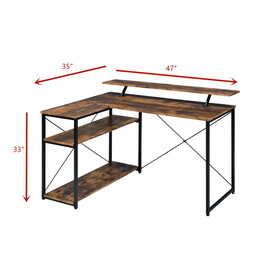 ACME Drebo Writing Desk, Weathered Oak & Black Finish 92755