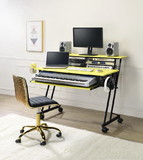 Acme Suitor Computer Desk, Yellow & Black 92904
