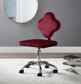 ACME Clover Office Chair, Red Velvet 93070