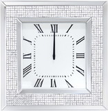 ACME Iama Wall Clock in Mirrored & Faux Rhinestones 97396