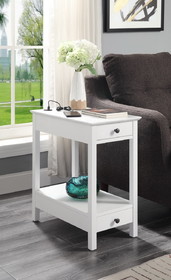 Acme Byzad Side Table (USB Charging Dock), White 97741