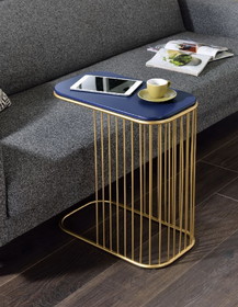 ACME Aviena Accent Table, Blue & Gold Finish 97844