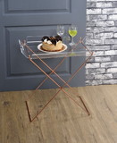 ACME Cercie Tray Table in Clear Acrylic & Copper 98189