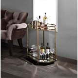 ACME Lacole Serving Cart, Champagne & Mirror 98197